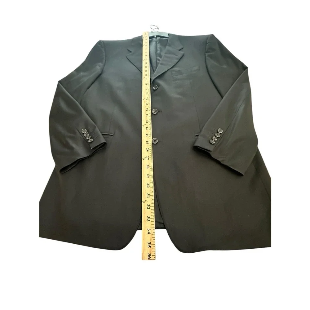 Canali Loro Piana Super 120's 100%‎ Wool Blazer Mens 52 US 42 Black #Y12-5